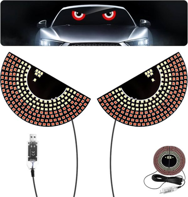 Car Windshield LED Demon Eye Sticker 2 Pcs
