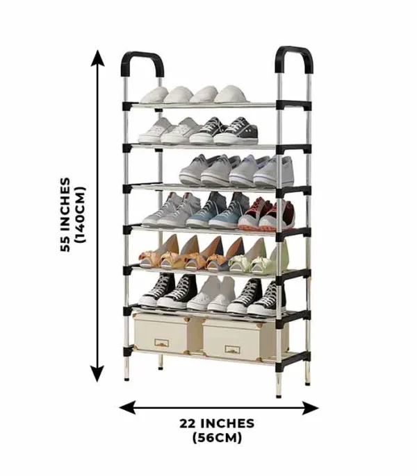 7 Layer Solid Steel Shoe Rack