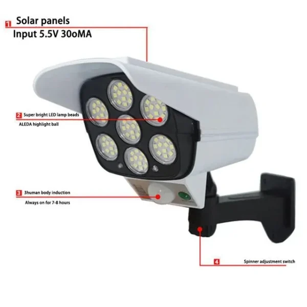 2 in 1 Solar Dummy Camera Light
